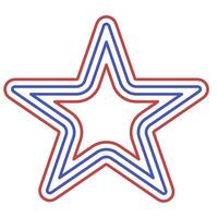 Patriotic Star Frame Outline with Flag Colors vector