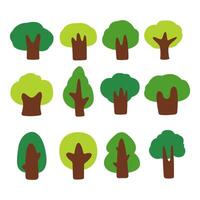 Collection of trees. tree set isolate on white background vector