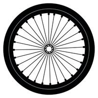 Bicycle wheel simple silhouette vector