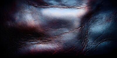 Dark Brown and Blue Leather Texture Close Up Detailed Background Image photo