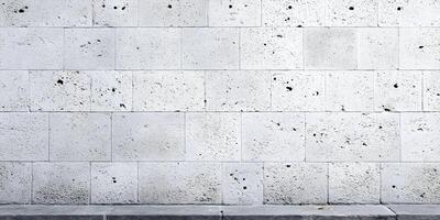 White Stone Wall Texture Background Building Facade Grey Blocks photo