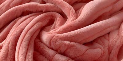 Soft Pink Plush Fleece Blanket Texture Close Up photo
