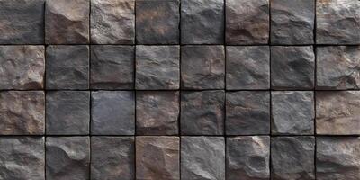 Dark Brown and Gray Stone Wall Texture Seamless Tile Pattern Background photo