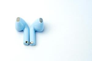 Modern blue wireless earbuds with ergonomic design and premium sound. Lightweight, compact, and ideal for music, calls, gaming, and workouts with noise isolation technology. photo