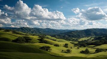 A Lively And Sprawling Landscape Of Green Rolling Hills photo