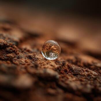 A Macro Photo of a Water Droplet on a Wild Onion Bloom