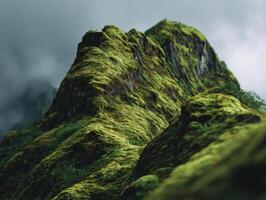 A Mountain Top Covered In Vibrant Moss photo