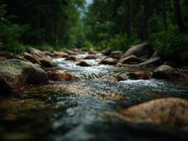 A Peaceful And Harmonious Mountain Stream photo
