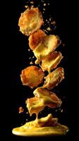 A Dynamic Fall Of Kadhi Pakora Fritters photo