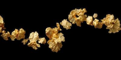 Abstract Gold Nugget Texture Black Background Luxury Design Element photo