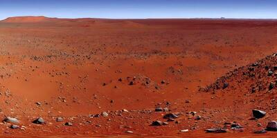Mars Surface Red Planet Rocky Terrain Panoramic View photo
