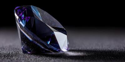 Dark Blue Gemstone Closeup Macro Photography Precious Stone photo