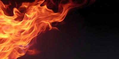 Abstract Fire Flames Background Orange and Red Fiery Texture Dark Background photo