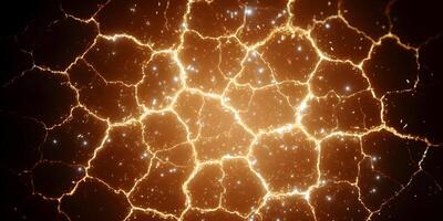 Glowing Cracks Orange Texture Background Abstract Design photo