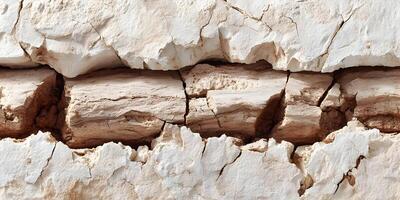 Cracked Earth Texture Brown and White Dried Clay Ground Surface photo