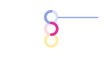 Abstract visual of interlinked colorful circles connected by lines, representing data flow, processes, or system connections in design form video