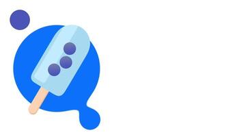 Blue ice cream with blueberries splashing against a blue background, symbolizing fruity freshness and a bold frozen dessert experience video