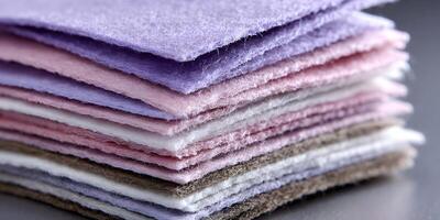 Stack of Pastel Colored Felt Sheets Soft Fabric Texture Closeup photo