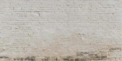 Whitewashed Brick Wall Texture Background Old Weathered Masonry photo