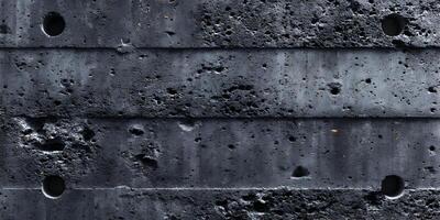 Dark Gray Concrete Wall Texture Seamless Pattern Background Holes Rough Surface photo