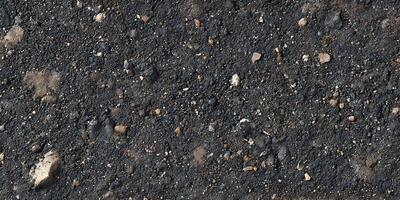 Dark Gray Soil Ground Texture with Small Rocks and Pebbles Seamless Pattern photo