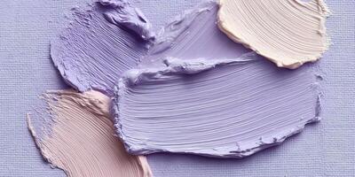 Abstract Lilac and Beige Paint Texture Strokes on Canvas photo