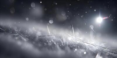 Abstract Gray Surface with Sparkling Crystals and Light Bokeh photo
