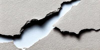 Torn Beige Paper Texture Closeup Ripped Edge Detail Abstract Background photo