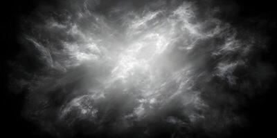 Abstract Black and White Smoke Cloud Background Grayscale Swirling Mist Texture Design Element photo