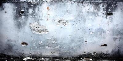 Old Weathered Concrete Wall Texture Grey White Damaged Holes photo