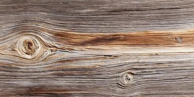 Detailed Gray and Brown Weathered Wood Texture with Knots photo