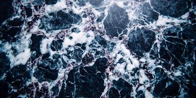 Dark Blue Marble Texture with White and Purple Veins Close Up Detailed Pattern Background Image photo