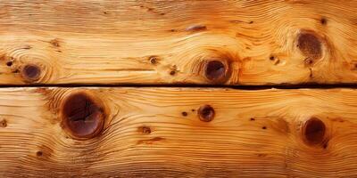 Natural Light Brown Wood Grain Texture Two Horizontal Boards Knots photo