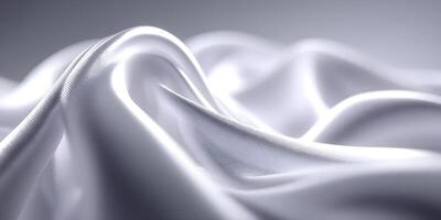 Abstract Silver Fabric Drape Smooth Satin Texture Close Up photo