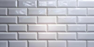 White Subway Tile Wall Background Seamless Pattern Kitchen Bathroom Ceramic Tile Texture photo