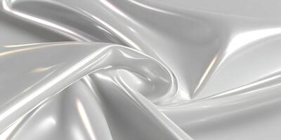 Abstract White Shiny Fabric Drapery Swirls Smooth Texture Background photo