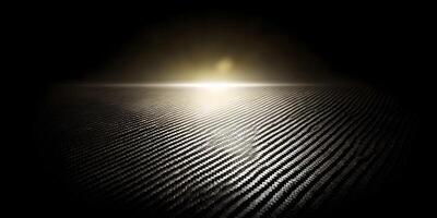 Dark Carbon Fiber Texture Background Illuminated Spotlight photo