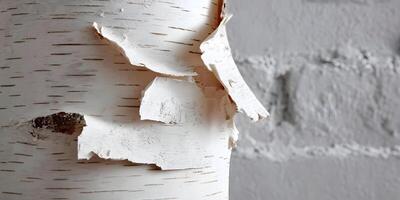 Birch Bark Texture Closeup White Peeling Tree Trunk photo
