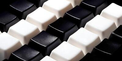 Black and White Keyboard Keys Diagonal Pattern Abstract Background photo