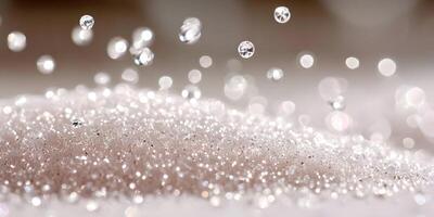 Shiny Diamonds Falling on Sparkling Surface Luxury Background photo