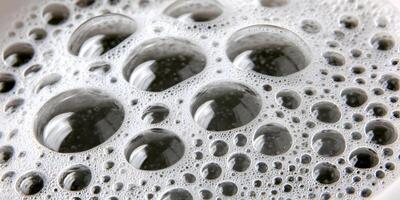 Closeup Foam Bubbles Texture Background White Gray photo
