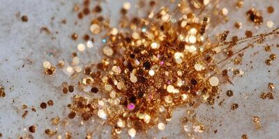 Gold Glitter Texture Sparkling Background Shimmering Festive Design photo