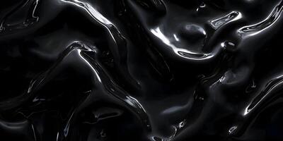Abstract Black Liquid Glossy Texture Background photo