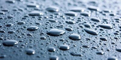 Closeup Water Droplets on Dark Surface Detailed Macro Photography photo