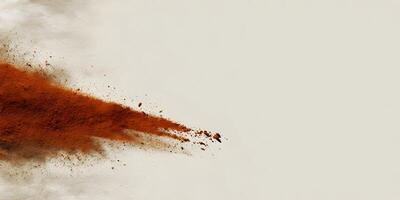 Orange Powder Explosion on Beige Background Abstract Design Element photo