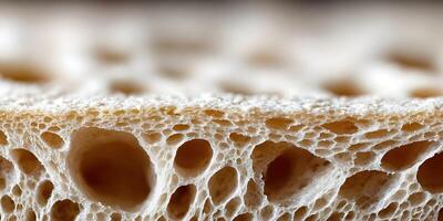 Closeup Bread Texture Airy Holes Crust Detail Food Photography photo