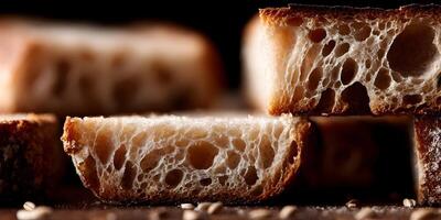 Closeup Artisan Bread Slices Rustic Bakery Food Photography photo