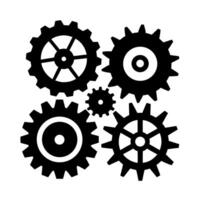 Interlocking Black Cogs vector