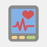 Icon heart rate. Medical elements. Icon in flat style. vector