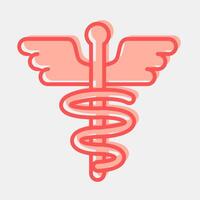 Icon aesculapius. Medical elements. Icon in two tone style. vector